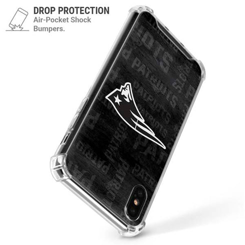 NFL New England Patriots Black & White iPhone XS Max Clear Case